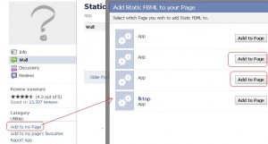 Add Static FBML to page