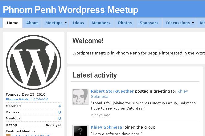 http://www.meetup.com/Phnom-Penh-Wordpress-Meetup/