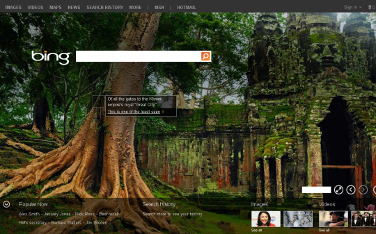 Bing Features Angkor Thom Today